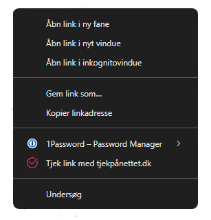 Tjekpånettet browsermenu